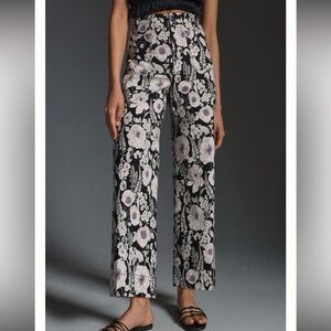The Colette Floral Cropped Wide-Leg Printed Pants, Maeve by Anthropology Size 27